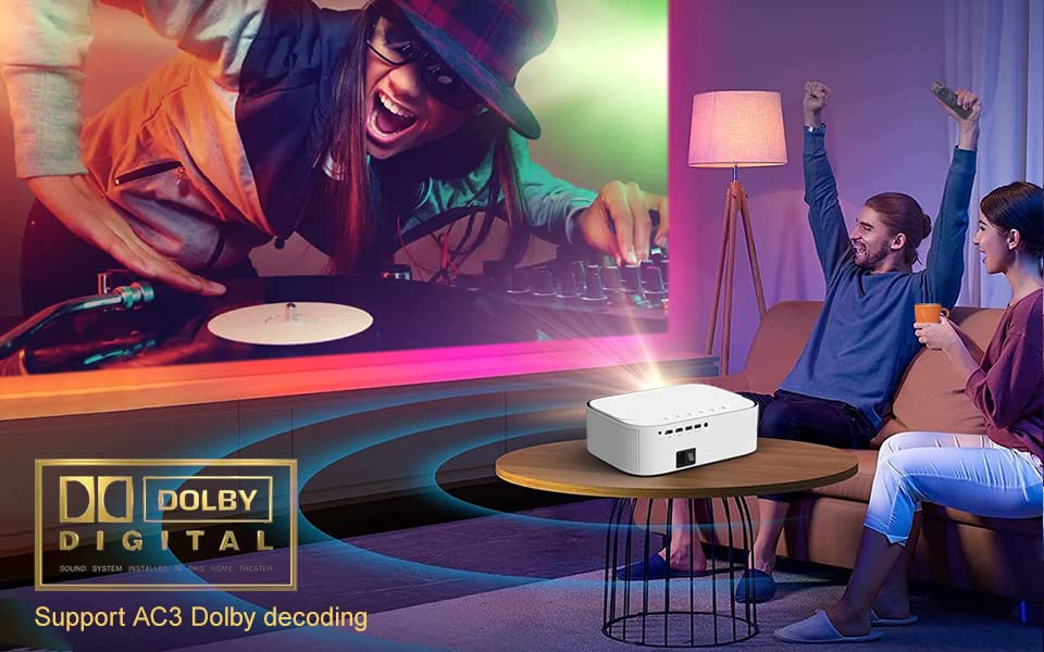 Smart Android Projector |500ANSI Lumens| AUTO FOCUS | Native 1080P Full HD | Bluetooth Wifi Projector 4K Supports Video Projectors