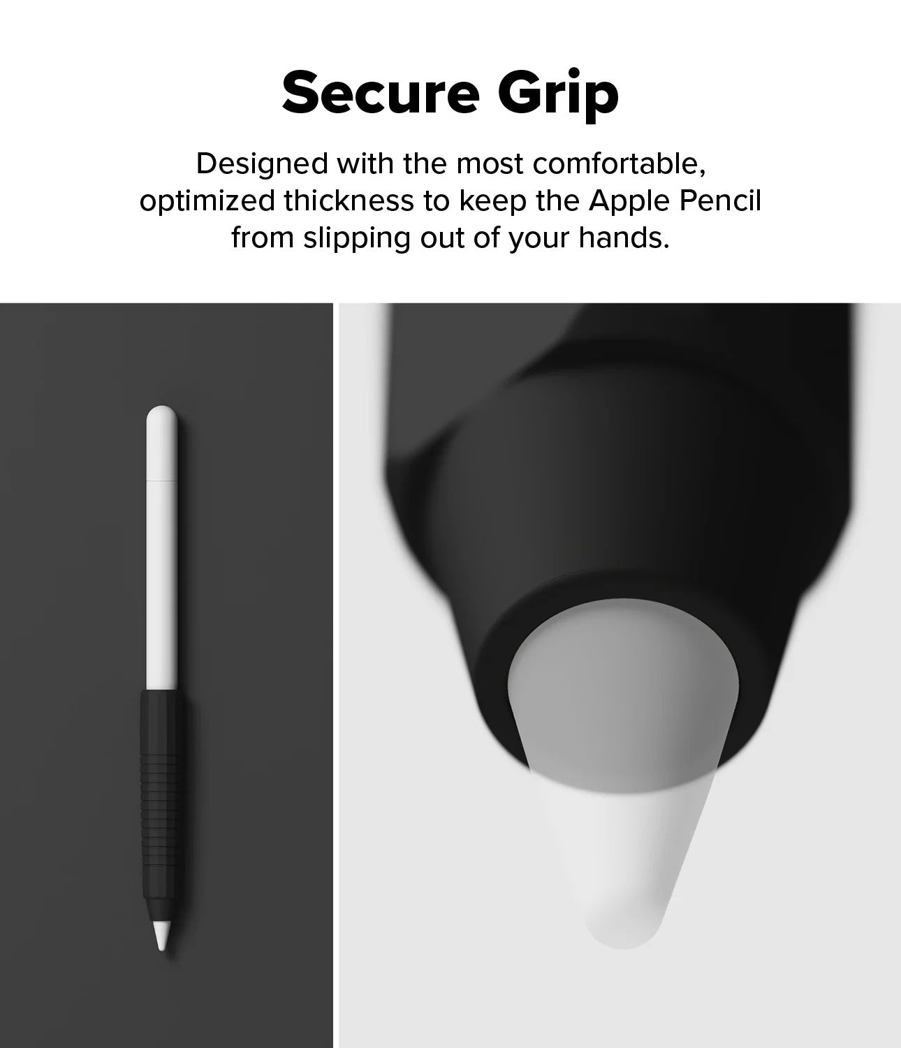 Apple Pencil 2nd Generation Apple Pencil Pro Case | Silicone Drafting Grip Holder | Black