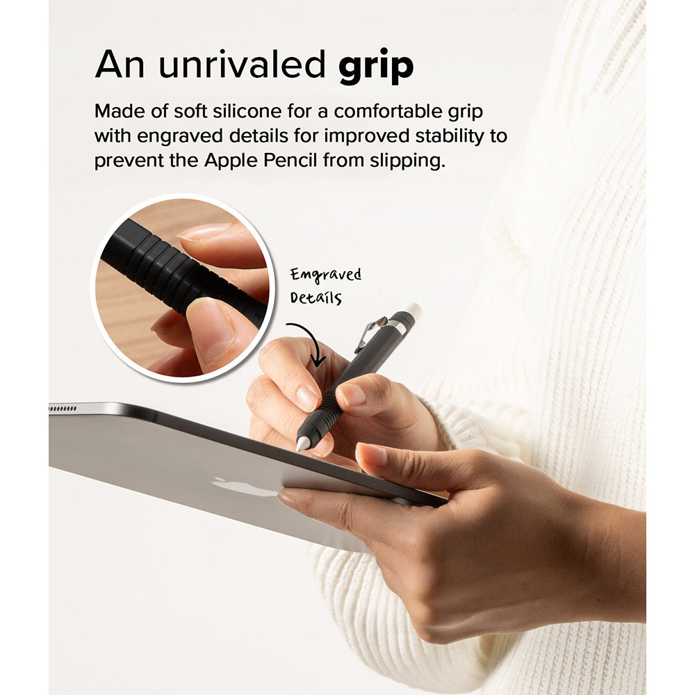 Apple Pencil (2nd generation) & Apple Pencil Pro | Silicone Drafting Pencil Case Cover | Black