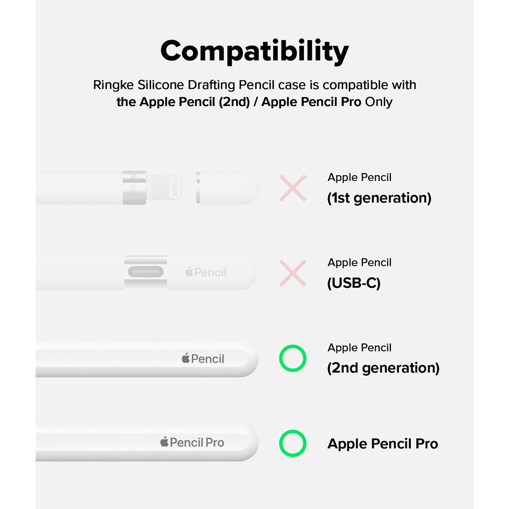 Apple Pencil (2nd generation) & Apple Pencil Pro | Silicone Drafting Pencil Case Cover | Pink Sand