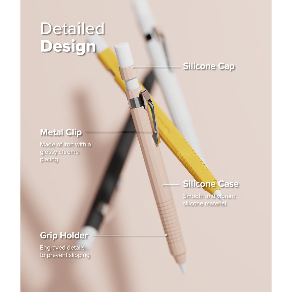 Apple Pencil (2nd generation) & Apple Pencil Pro | Silicone Drafting Pencil Case Cover | Pink Sand