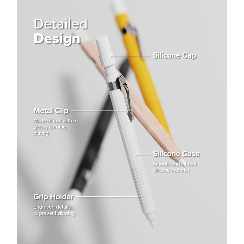 Apple Pencil (2nd generation) & Apple Pencil Pro | Silicone Drafting Pencil Case Cover | White