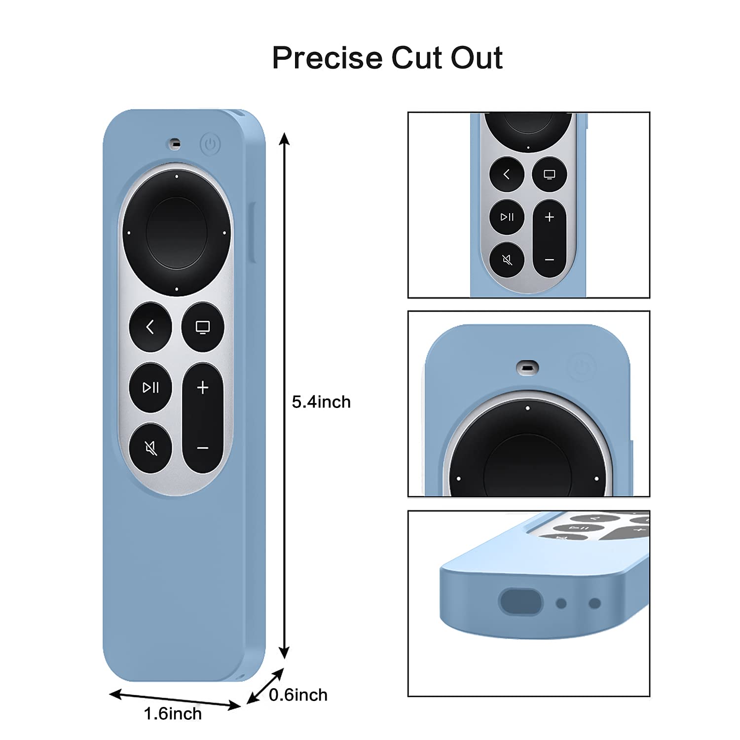 Apple TV 4K Siri Remote 2021 Anti Slip Silicone Case Cover | Black