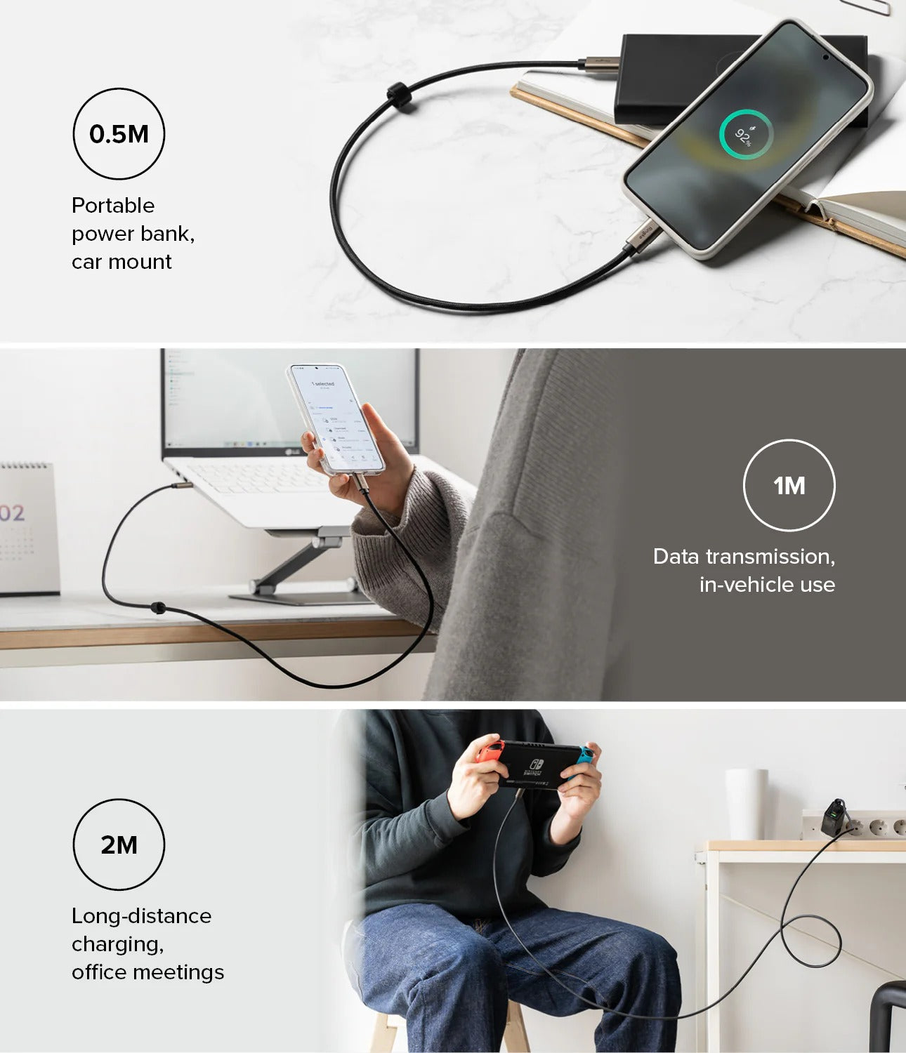 USB-C to USB-C Fast Charging Cable 1M – iPhone 16, Galaxy