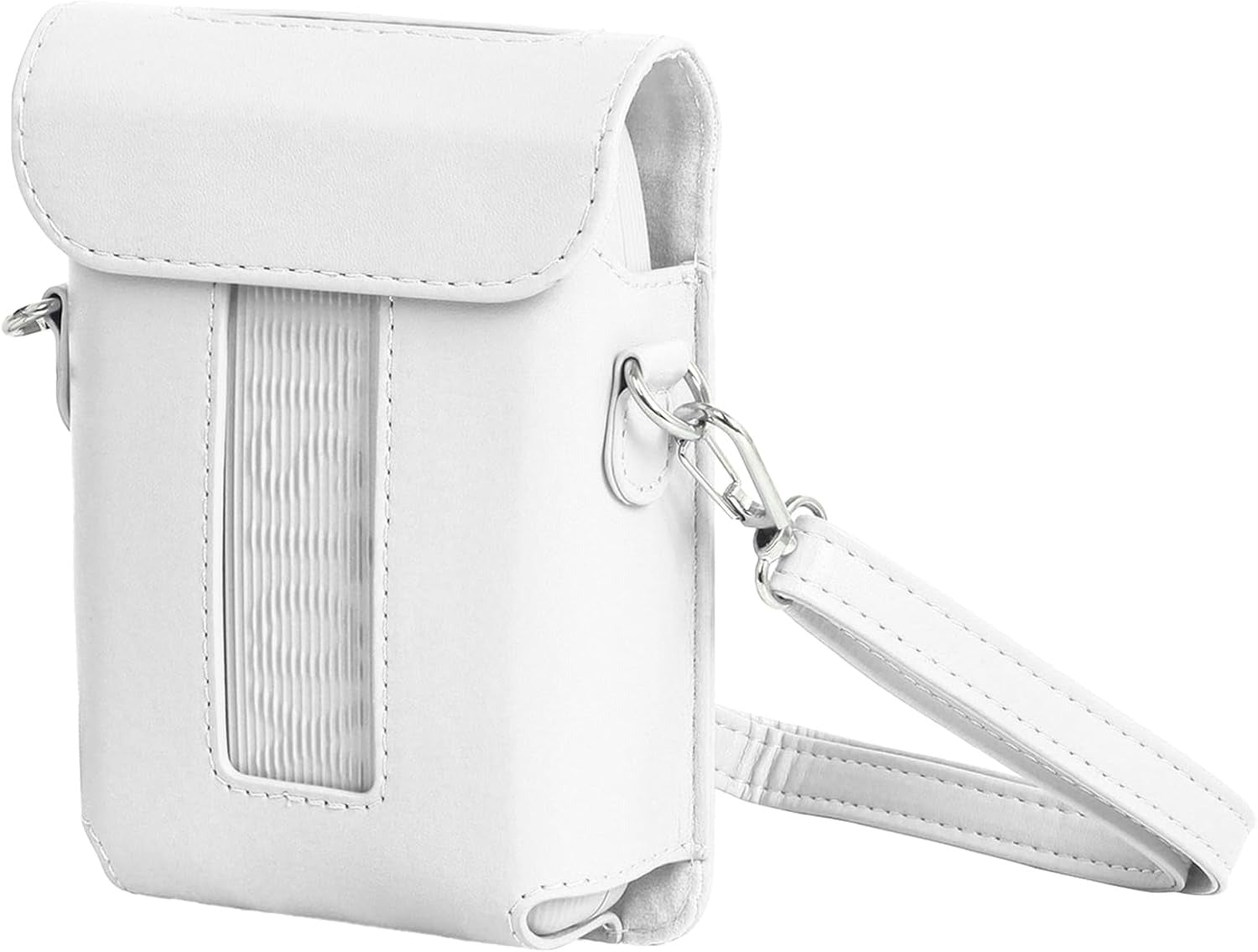 Fujifilm Instax Mini Link 3 Printer PU Leather Case |Carrying Case Accessories with Adjustable Shoulder Strap | White