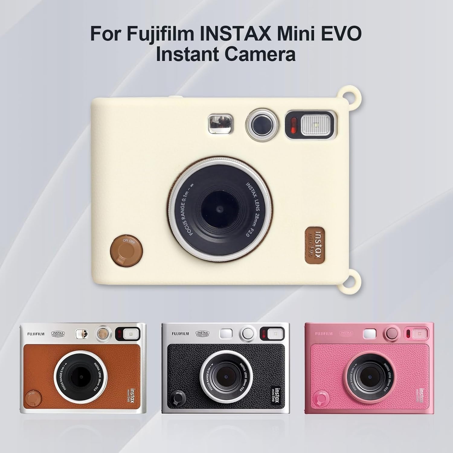 Fujifilm Instax Mini EVO Instant Camera Silicone Case | Protective Cover | Beige