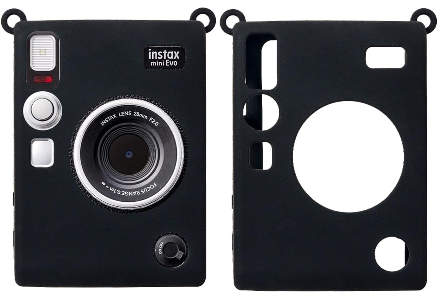 Fujifilm Instax Mini EVO Instant Camera | Soft Rubber Protective Cover | Slim Fit & Lightweight | Black