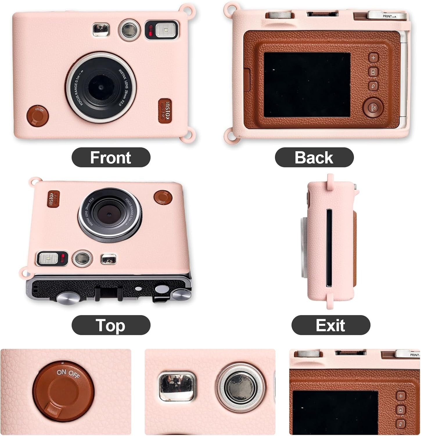 Fujifilm Instax Mini EVO Instant Camera Silicone Case | Protective Cover | Pink