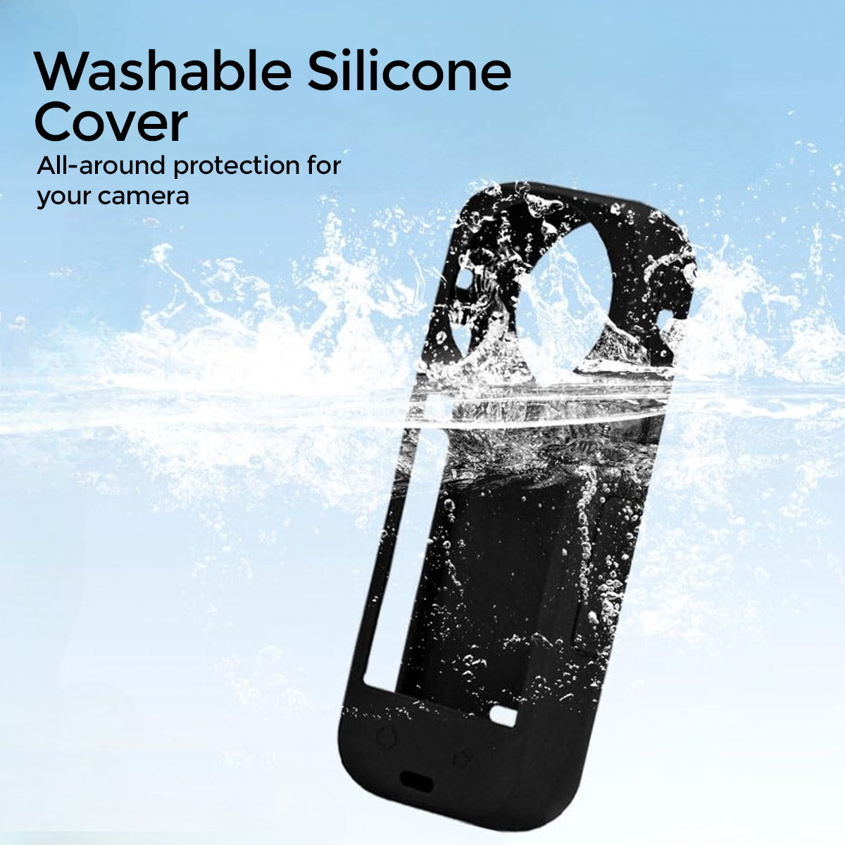 Insta360 X4 Accessories | 2 Pack Tempered Glass Screen Protector Film | Silicone Protective Case | Silicone Desktop Base Stand Non-Slip Mount Accessories | Black