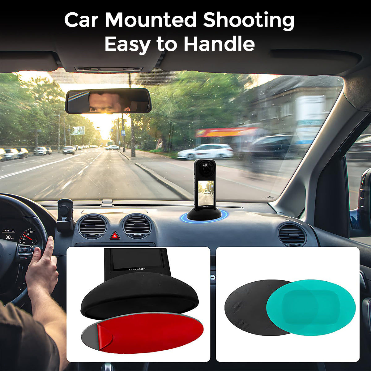 Insta360 X4 Accessories | 2 Pack Tempered Glass Screen Protector Film | Silicone Protective Case | Silicone Desktop Base Stand Non-Slip Mount Accessories | Black