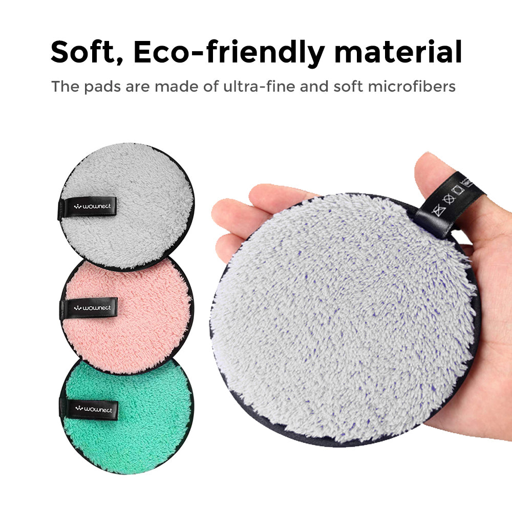 Reusable Sponge Makeup Remover Pad Cloth Face & Eye Cleansing Round Circle Puff Eco-friendly Washable Makeup Removing Pad 2 Pack)