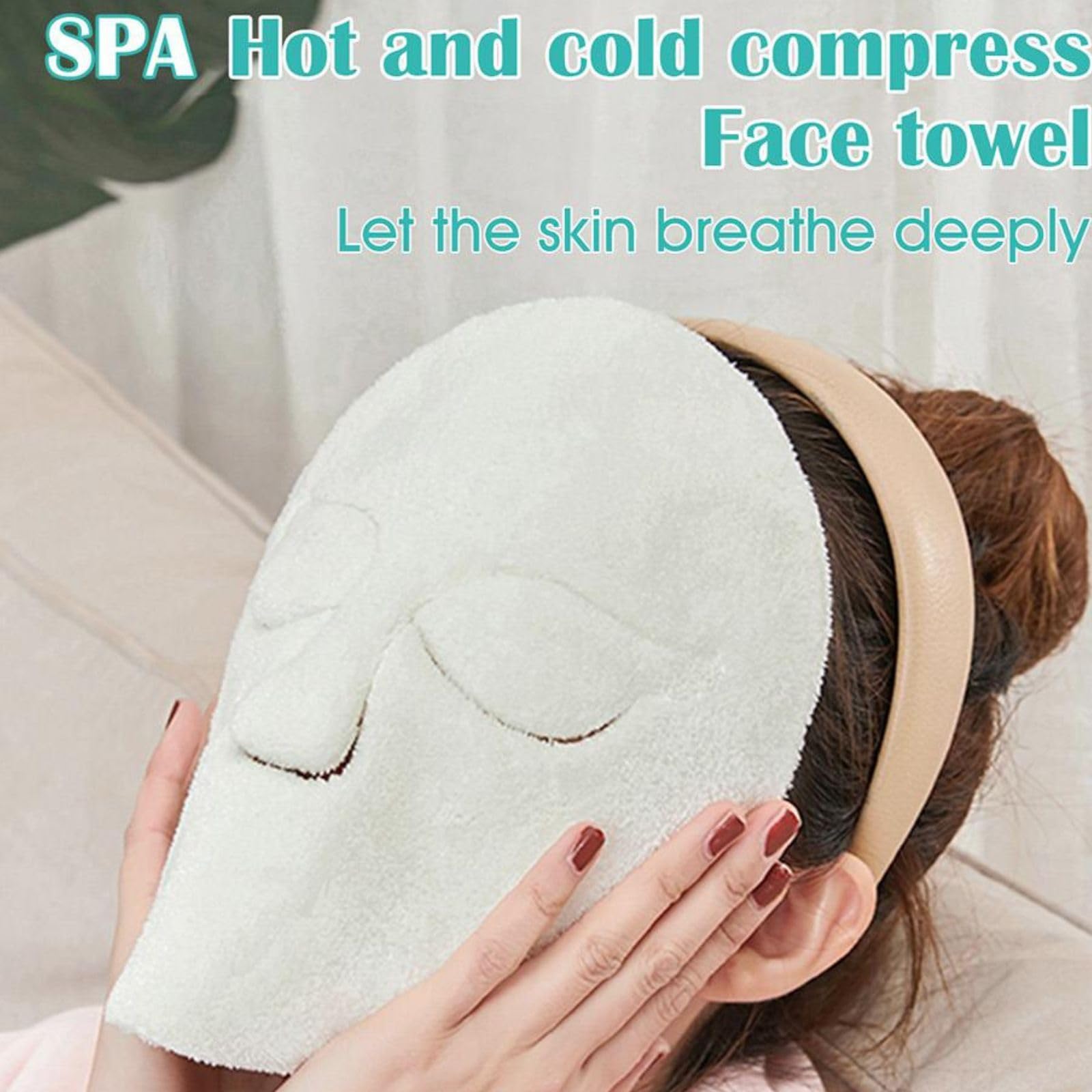 (Pack of 2) Reusable Face Towel Masks Cold Hot Anti-Aging Facial Steamer