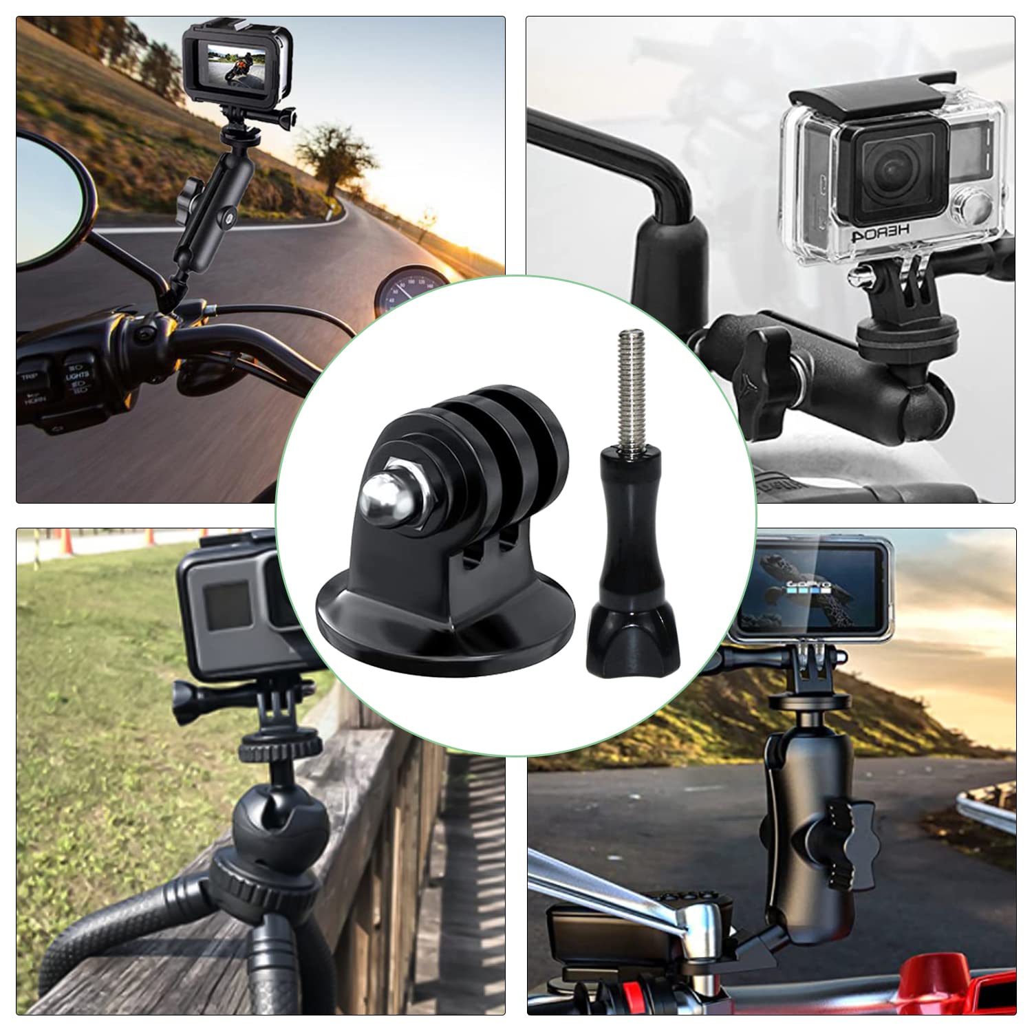 Tripod Mount Adapter with Thumb Screw For Gopro Hero 11,10,9, 8, 7, 6, 5, 4, DJI Osmo, Sjcam, Action Cameras