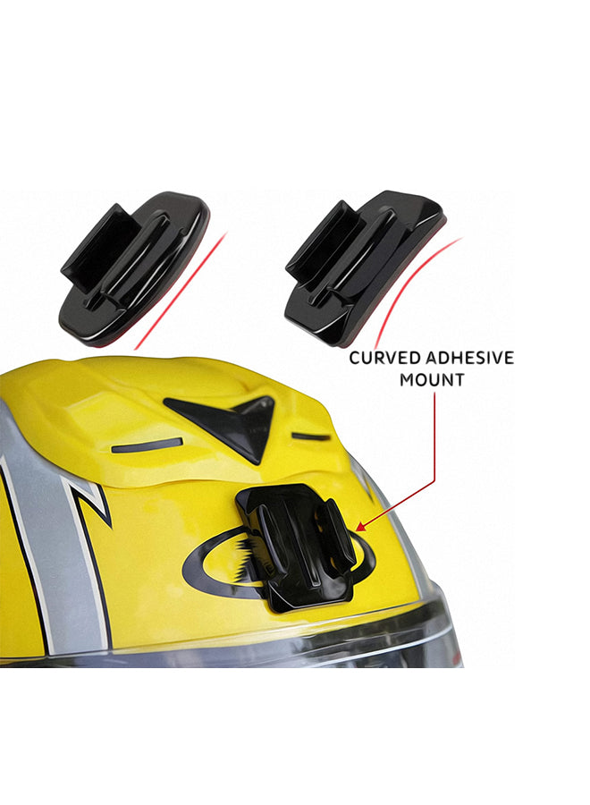 Helmet Adhesive Sticky Mounts Curved Attachment Flat | 3M Mount |GoPro Hero 13 12 11 10 Max 9 8 7 6 Session DJI Osmo Action Cameras | Pack of 8
