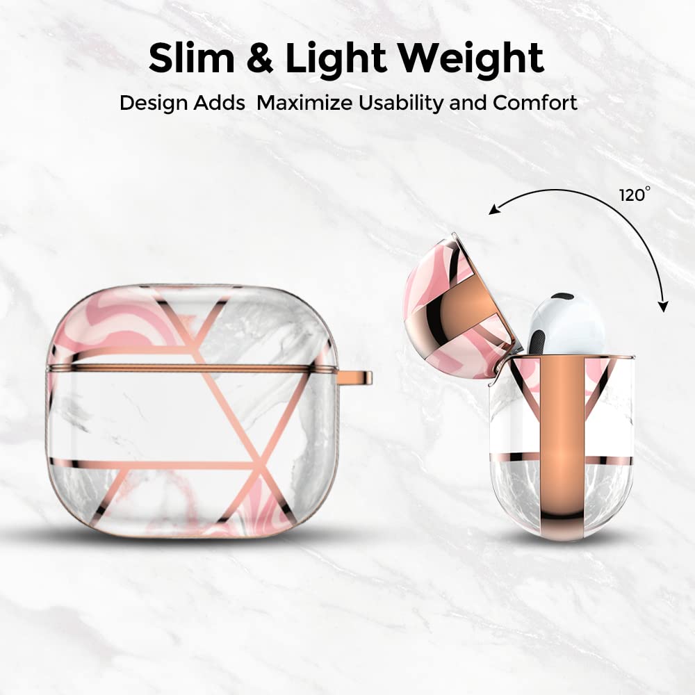 Marble Bundle For iPhone 14 Pro Max Case+ Airpods Pro 2 Case/Airpods Pro 2nd Generation Case | Marble Shockproof Bumper Stylish Slim Phone Cases |  Pink