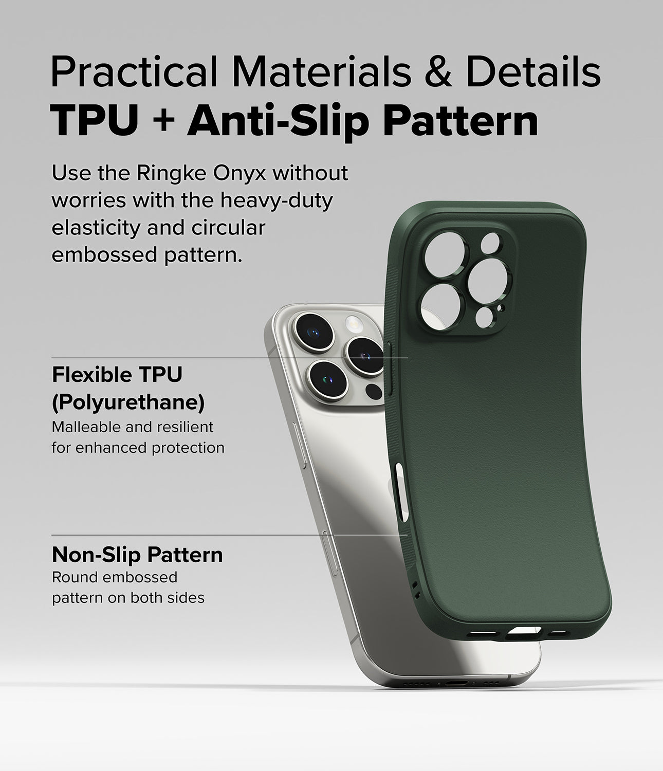 iPhone 16 Pro Case Cover | Onyx Series| Dark Green