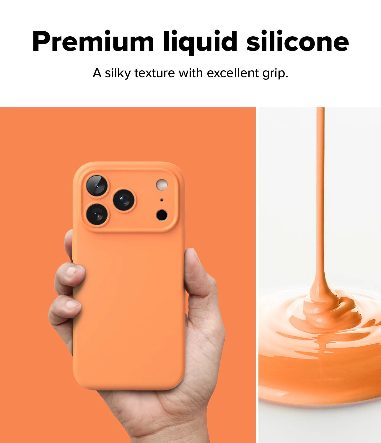iPhone 17 Pro Case Cover | Silicone Magnetic Series | Tangerine