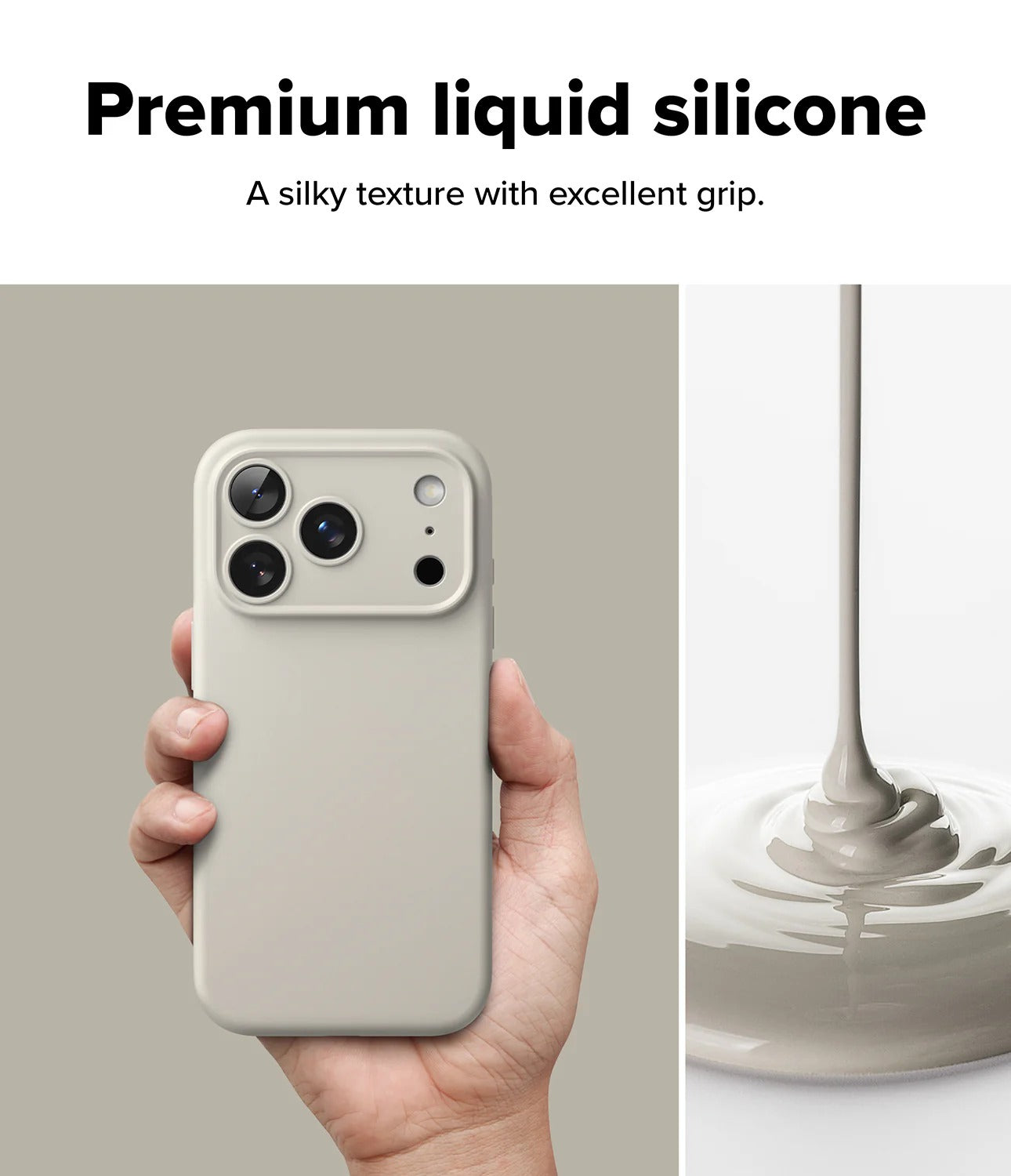 iPhone 17 Pro Case Cover | Silicone Magnetic Series | Stone