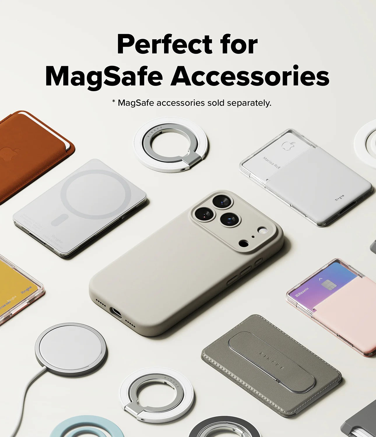 iPhone 17 Pro Case Cover | Silicone Magnetic Series | Stone