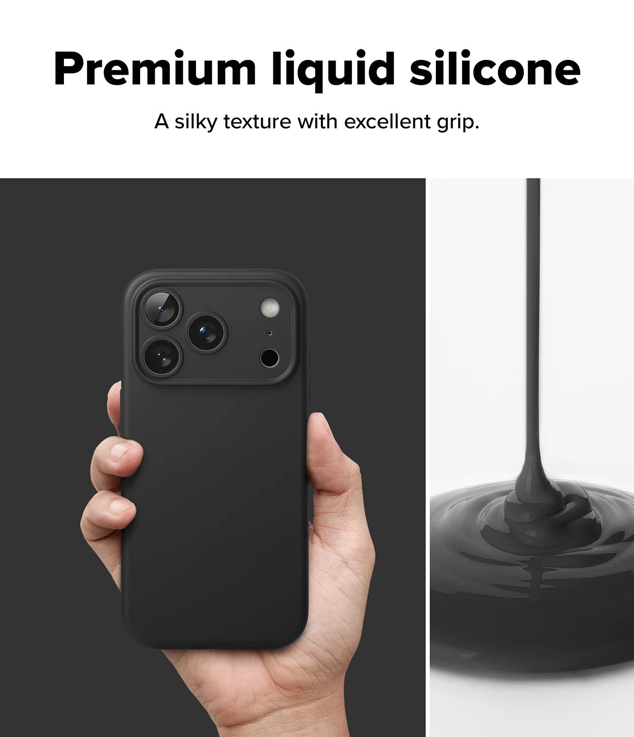iPhone 17 Pro Case Cover | Silicone Magnetic Series | Black