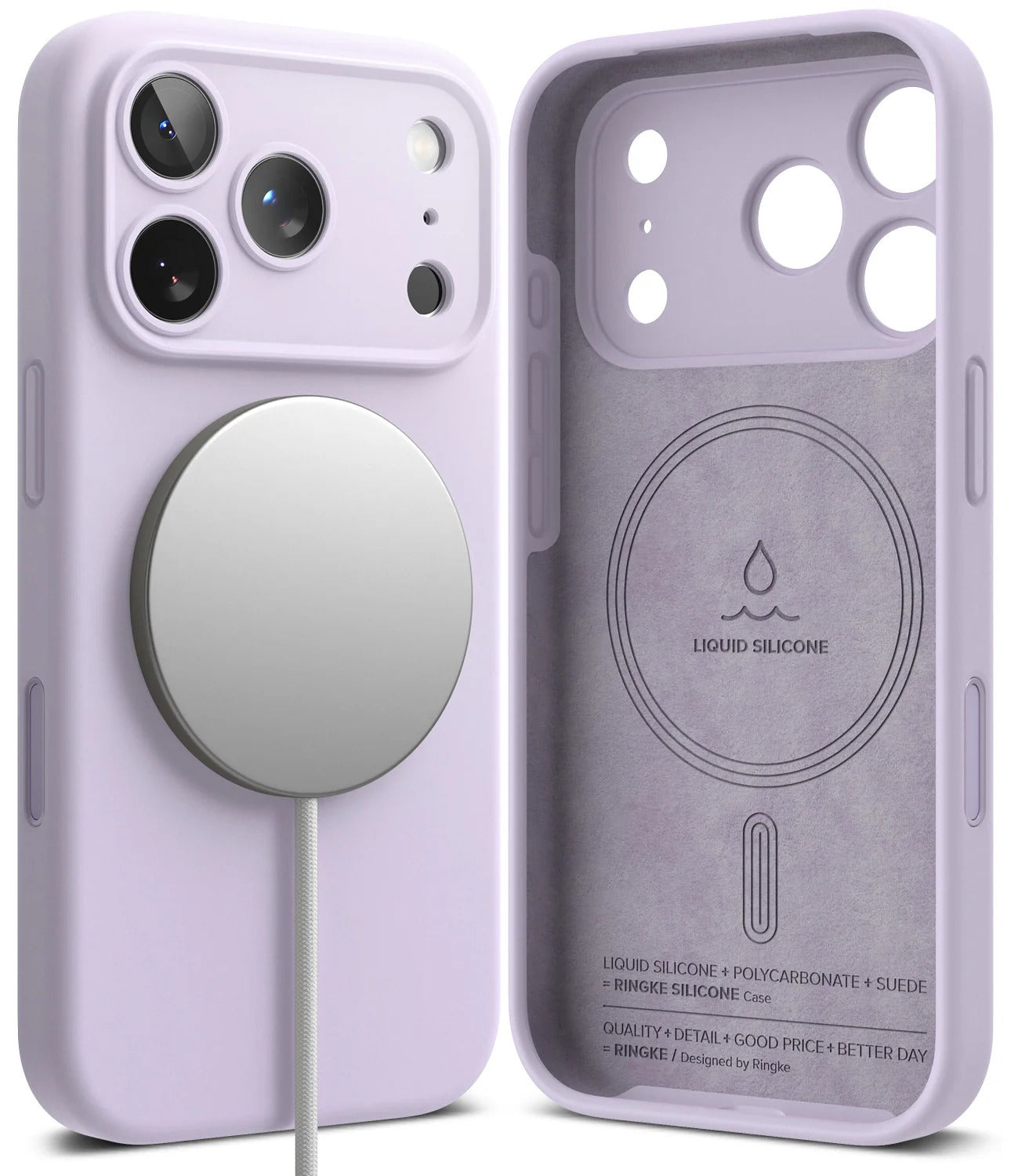 iPhone 17 Pro Case Cover | Silicone Magnetic Series | Light Purple