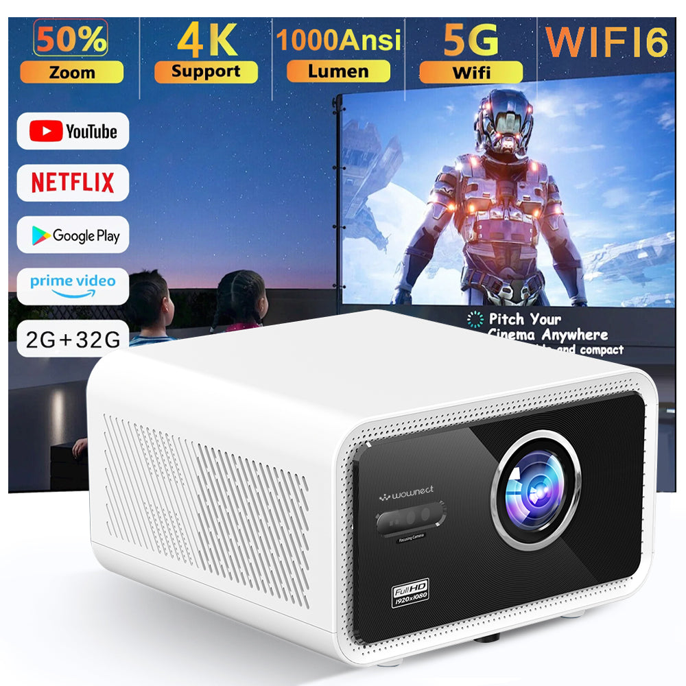 BEAM Smart Projector | 30000 Lumens | Android 12.0 | Full HD 1080P | 4K Support | Auto Focus | Dustproof LCD | 2G+32G | Screen Mirroring | 300'' Display