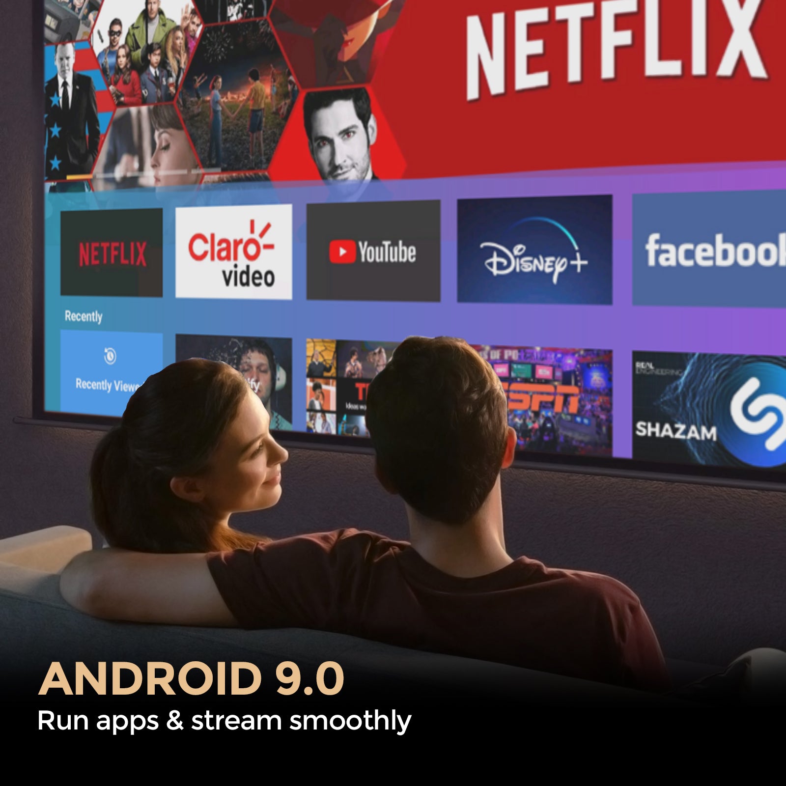 Smart Mini Android Projector 5500 Lumens with 150