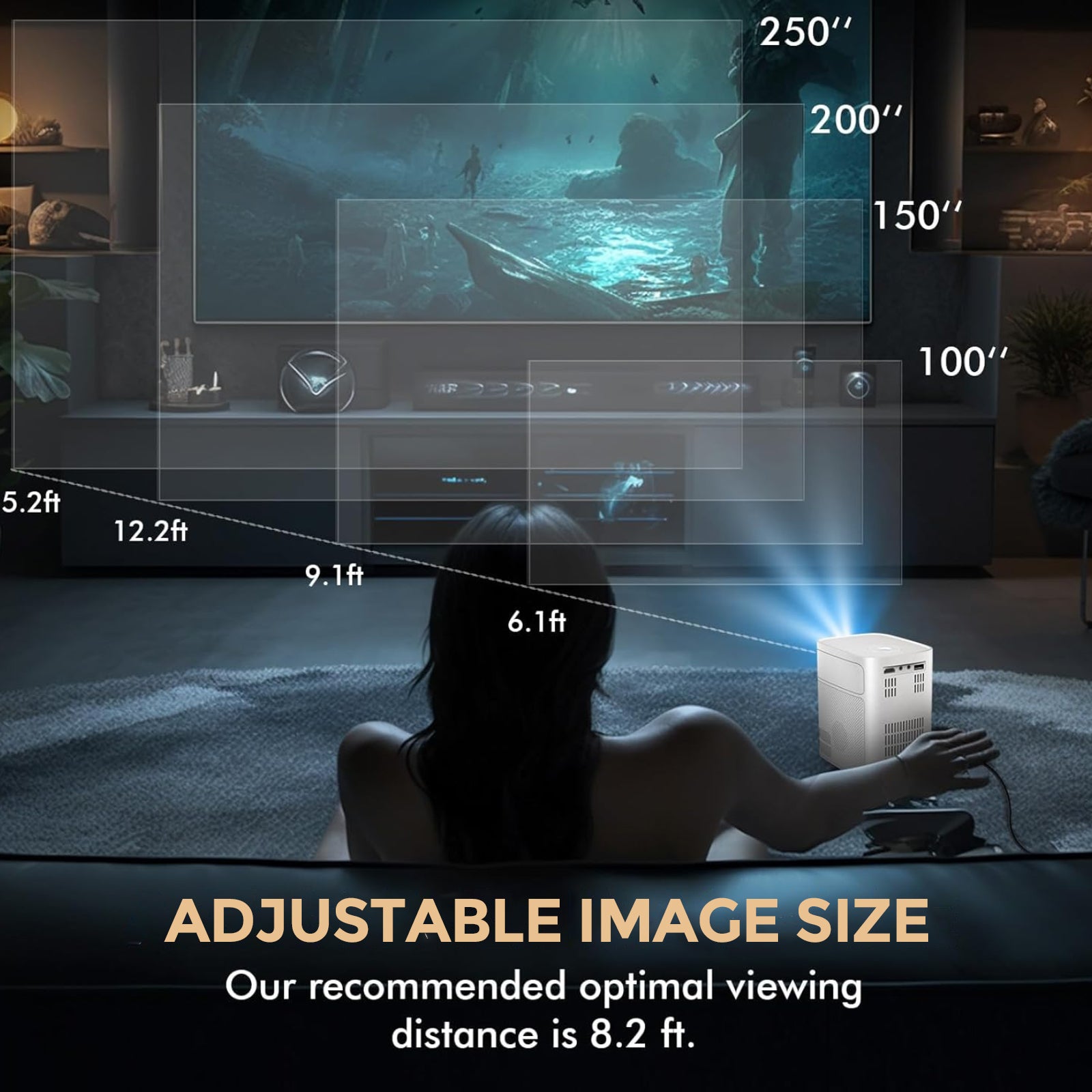 Smart Mini Android Projector 5500 Lumens with 150