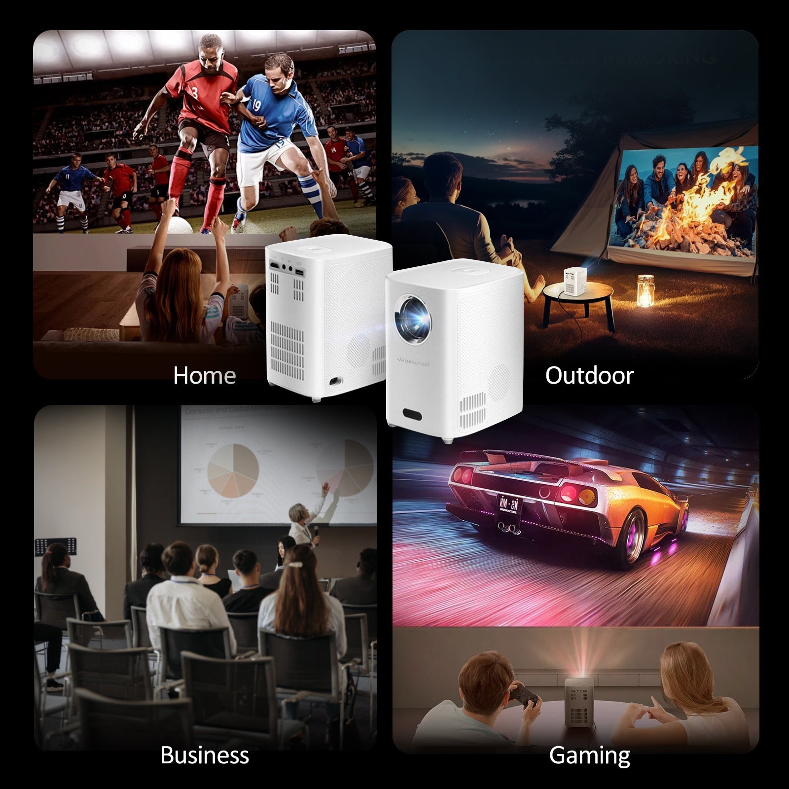 Smart Mini Android Projector 5500 Lumens with 100