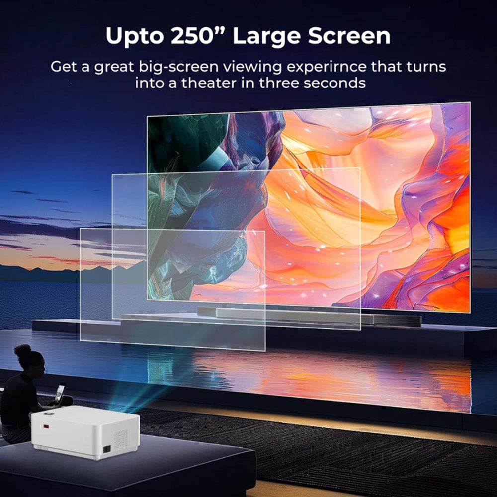 WP98 Smart Android Projector with WiFi and Bluetooth | 1080P FULL HD Movie Projector with 200