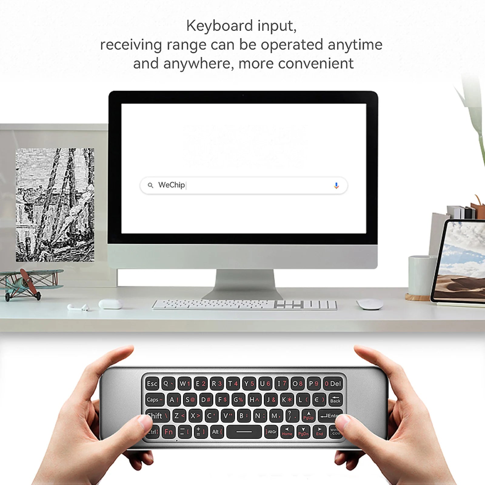 W3 Air Mouse 2.4g Wireless Remote Control | 4-in-1 Air Mouse Gyroscope Smart Voice Remote Control Mini Keyboard For Android Tv Box / For Mac Os/ Linux