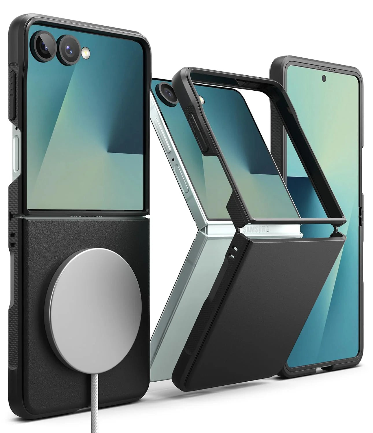 Samsung Galaxy Z Flip 7 Case Cover | Onyx Magnetic Series |Black