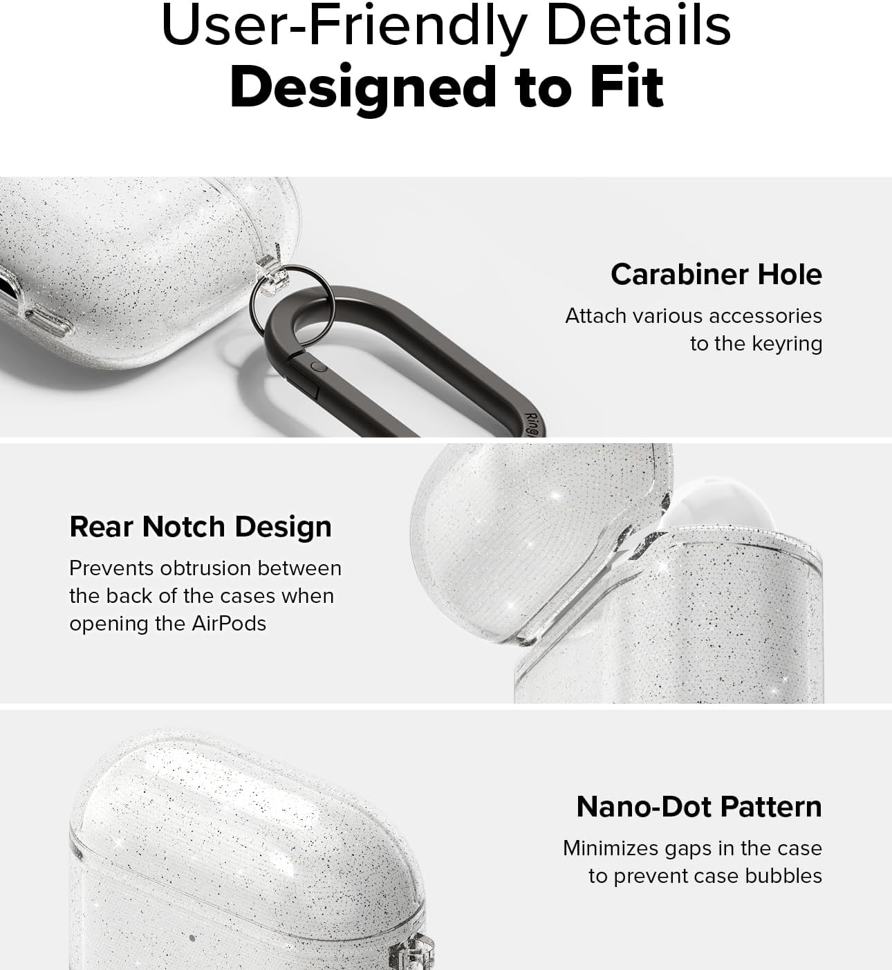 AirPods 4 Case | Air Series Lightweight Flexible Anti-Scratch Perfect Fit TPU Cover for Women |  Glittler Clear