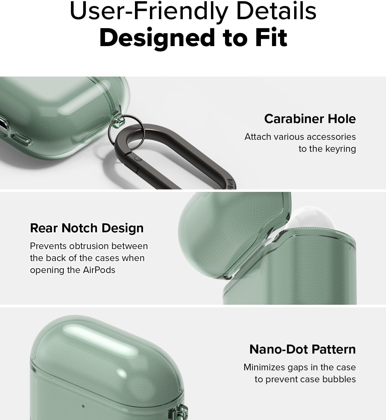 AirPods 4 Case | Air Series Lightweight Flexible Anti-Scratch Perfect Fit TPU Cover for Women |  Green