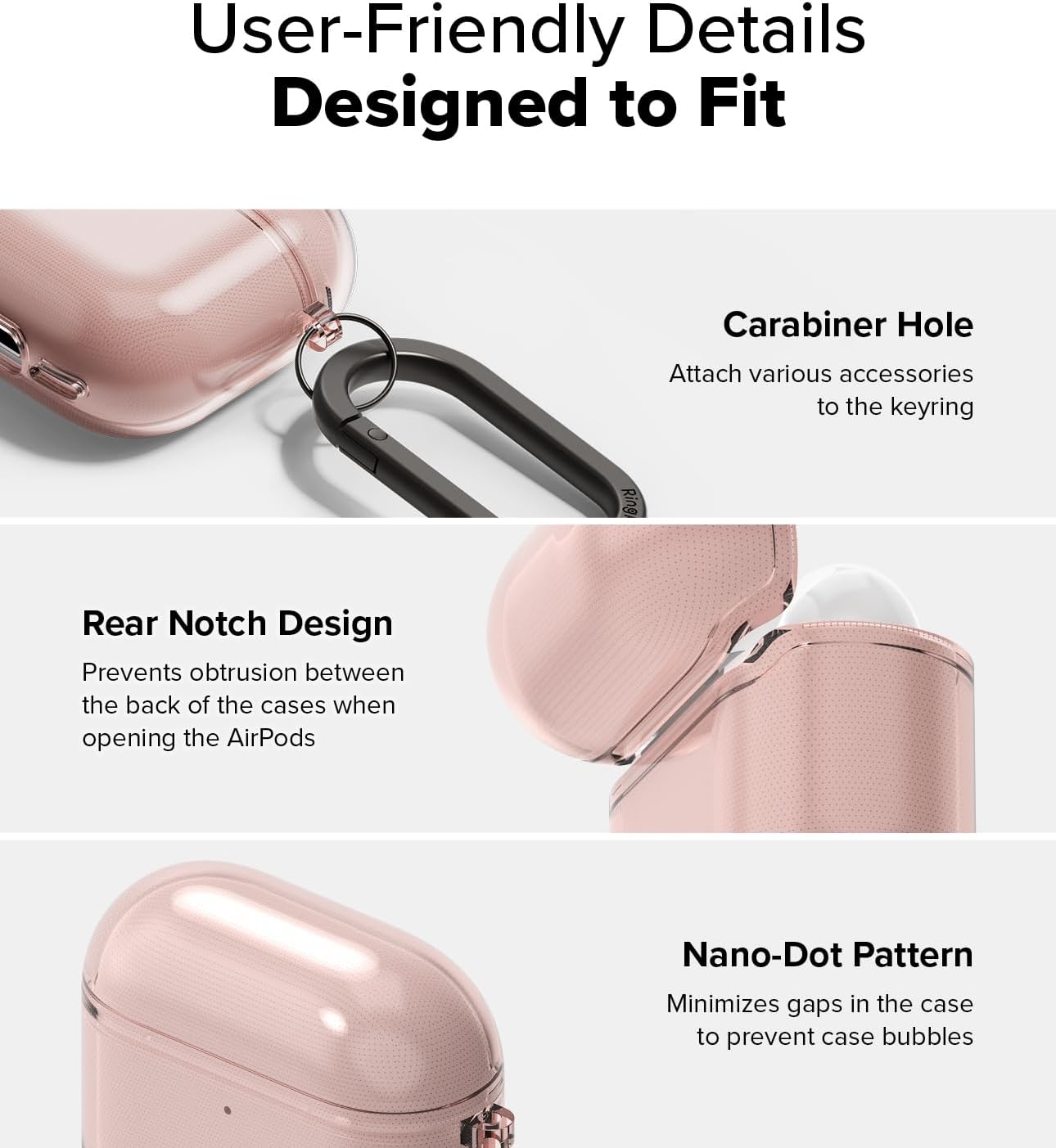 AirPods 4 Case | Air Series Lightweight Flexible Anti-Scratch Perfect Fit TPU Cover for Women |  Pink