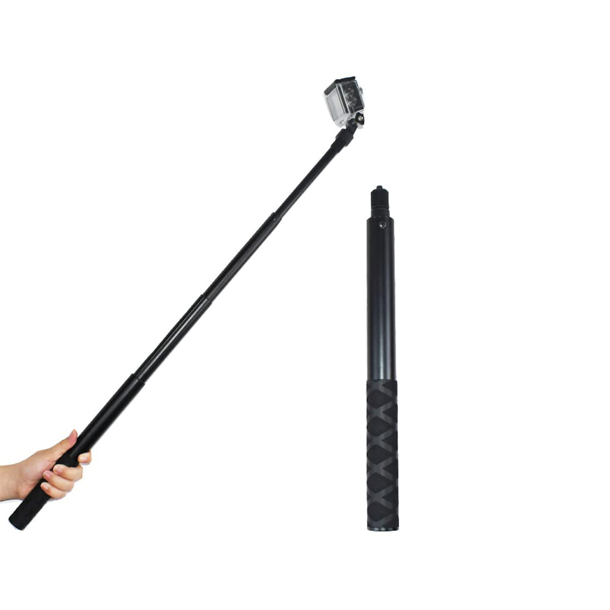 Universal 120CM Invisible Monopod Stick for Insta360 One X3 X4, ACE PRO One R Invisible Selfie Stick, Hero 10/ 9/8/7/6, SJCAM, YI & Other Action Cameras  - Black