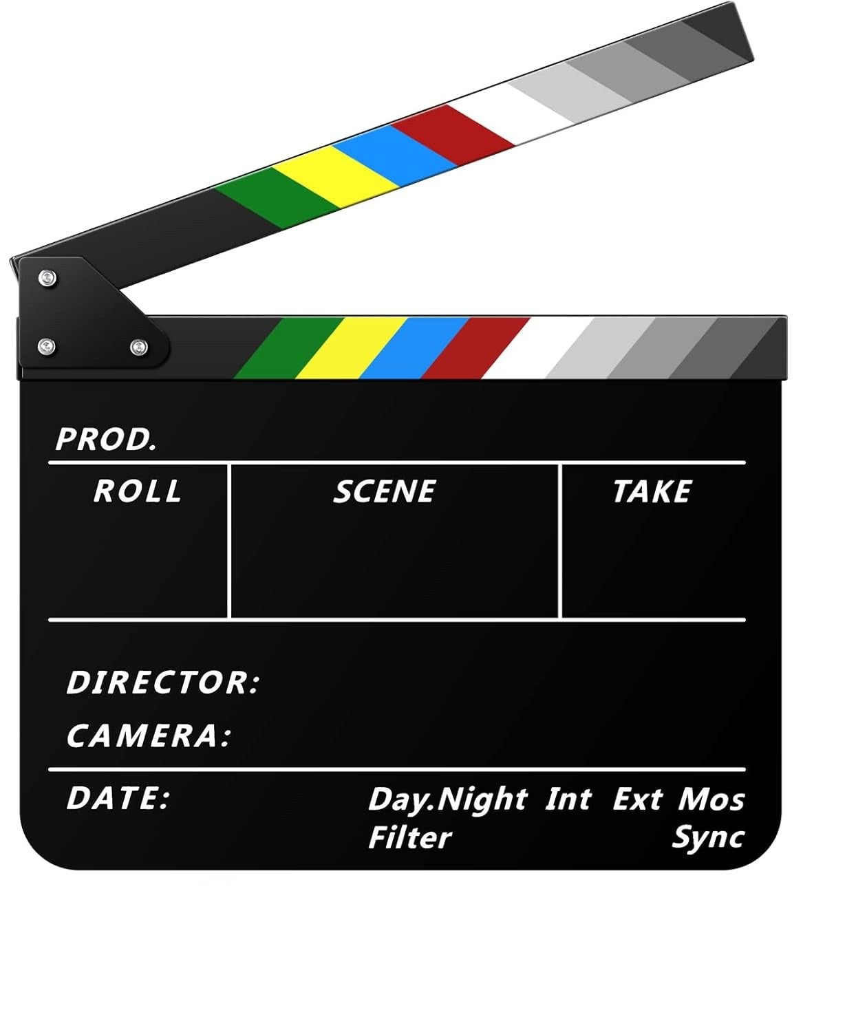 Acrylic Film Clapper Board -11 x 9in | Film Slate Clapperboard Movie Theater Decor Clapboard | Black