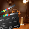 Acrylic Film Clapper Board -11 x 9in | Film Slate Clapperboard Movie Theater Decor Clapboard | Black