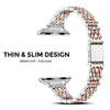 Apple Watch 41mm / 40mm / 38mm | Slim Metal Straps |Silver/Rose Gold & Black