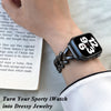 Metal Straps For Apple watch Band 38mm 40mm 41mm | Jewelry Herringbone Design - Black