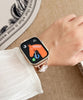Leather Band For Apple Watch 38mm 40mm 41mm , Slim Thin Dressy Diamond Four Leaf Clover Bling Cute Straps - Pink