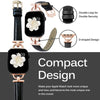 Leather Band For Apple Watch 38mm 40mm 41mm, Slim Leather Strap with D-Shape Rose Gold Metal Buckle - Plain White