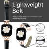 Leather Band For Apple Watch 38mm 40mm 41mm, Slim Leather Strap with D-Shape Rose Gold Metal Buckle - Plain White