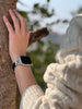 Leather Band For Apple Watch 38mm 40mm 41mm, Slim Leather Strap with D-Shape Rose Gold Metal Buckle - Plain White