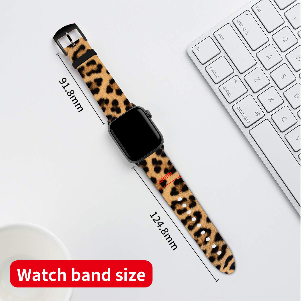 Silicone Bands For Apple Watch Straps 38mm 40mm 41mm Women Men -Leopard Print