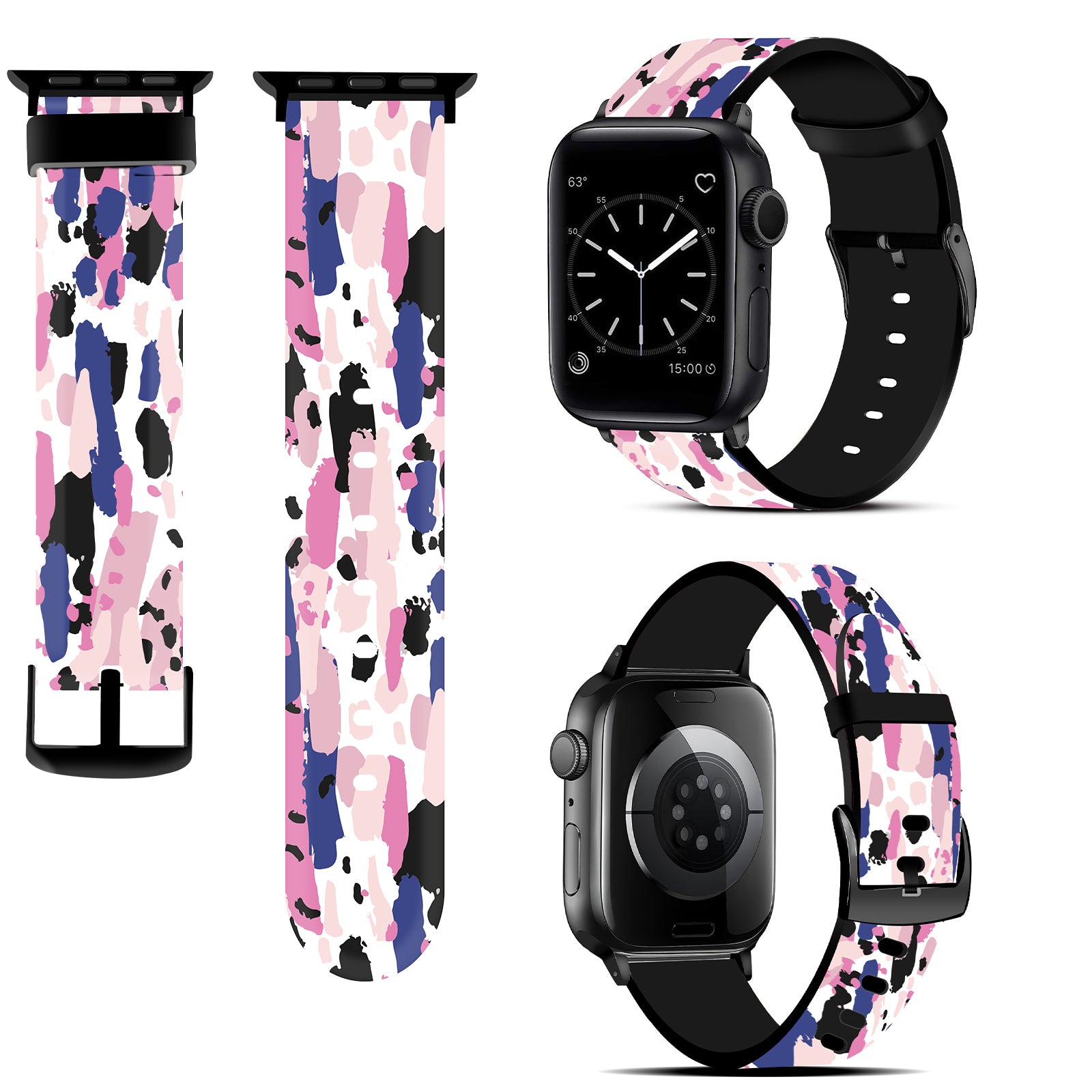 Silicone Bands For Apple Watch Straps 38mm 40mm 41mm Women Men -Blue&Pink