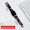 Silicone Bands For Apple Watch Straps 38mm 40mm 41mm Women Men - Black & White Hearts
