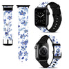 Silicone Bands For Apple Watch Straps 38mm 40mm 41mm Women Men - Blue Flowers