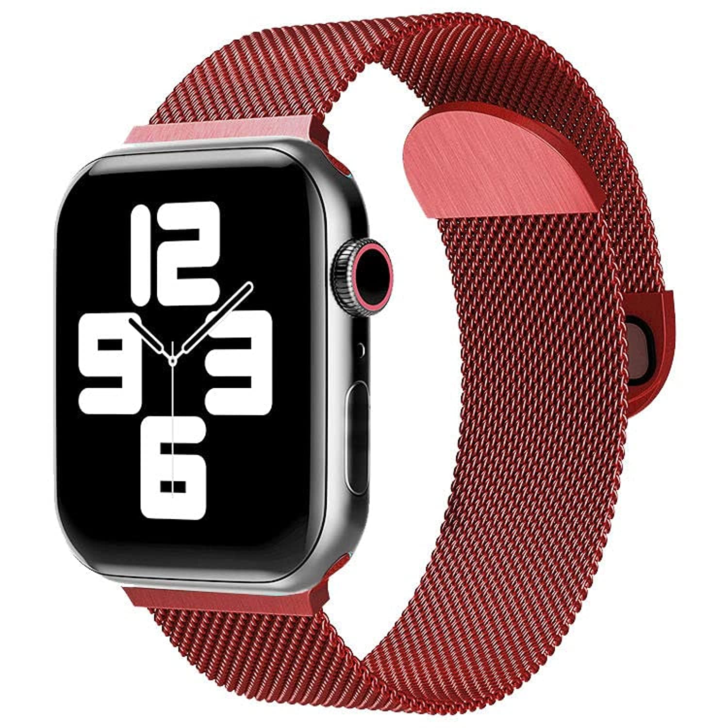 Apple Watch Ultra 49mm / 45mm / 44mm / 42mm | Milanese Magnetic Straps| Red