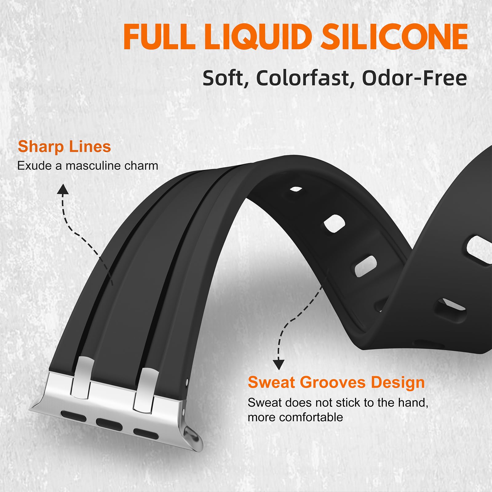 Liquid Silicone Rubber Bands For Apple Watch Band 49mm 45mm 44mm 42mm - White